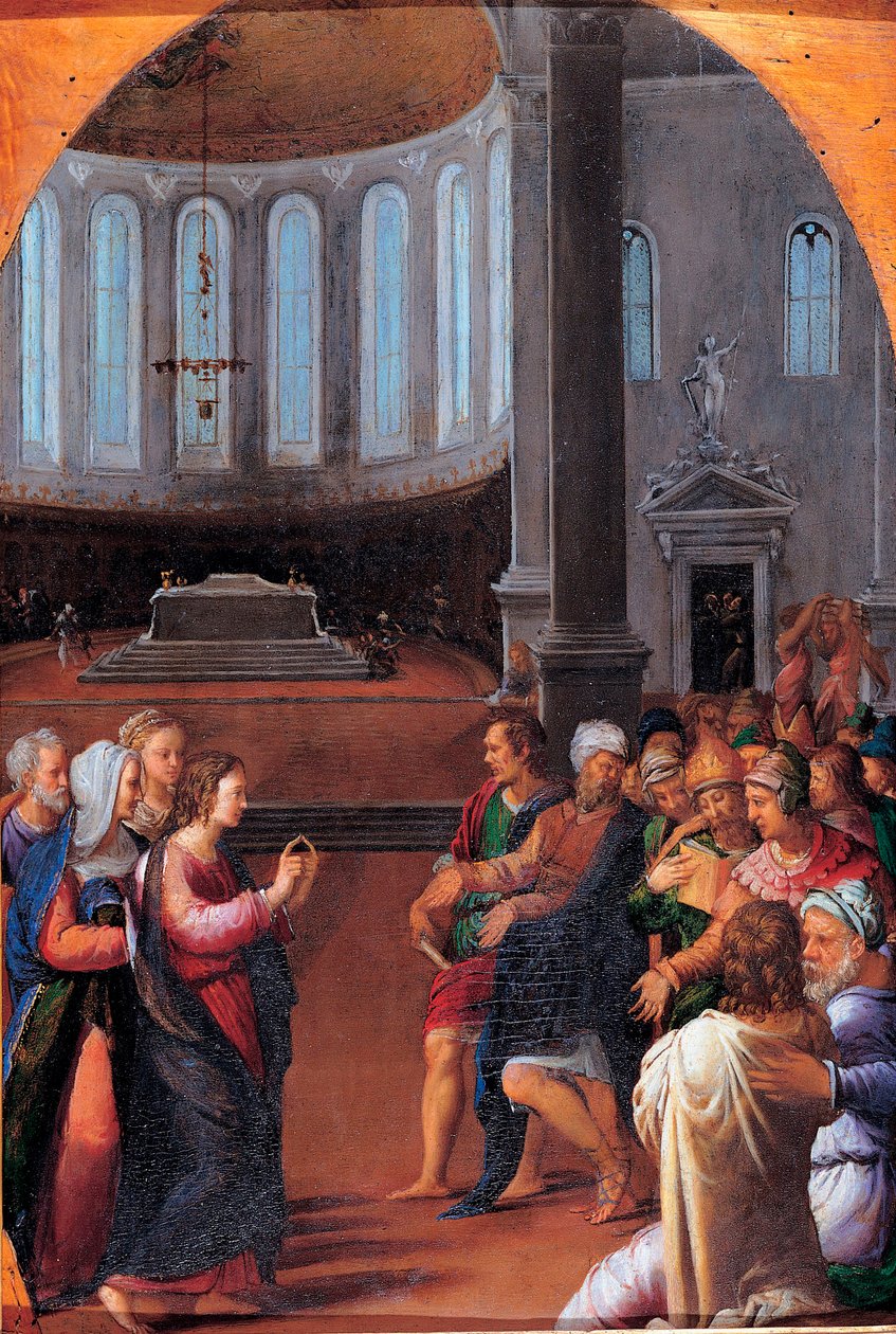 "Kristus mezi lékaři" (Kristus mezi lékaři) Malba Camilla Filippiho (1500-1574) Olej na dřevě 1550 Rozměr 47x33 cm Musei Capitolini, Řím od Camillo Filippi