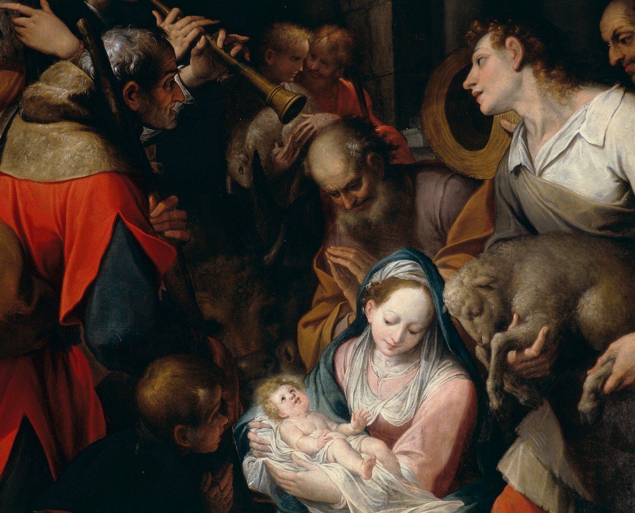 Klanění pastýřů, detail kousku oltáře od Camilla Procacciniho od Camillo Procaccini