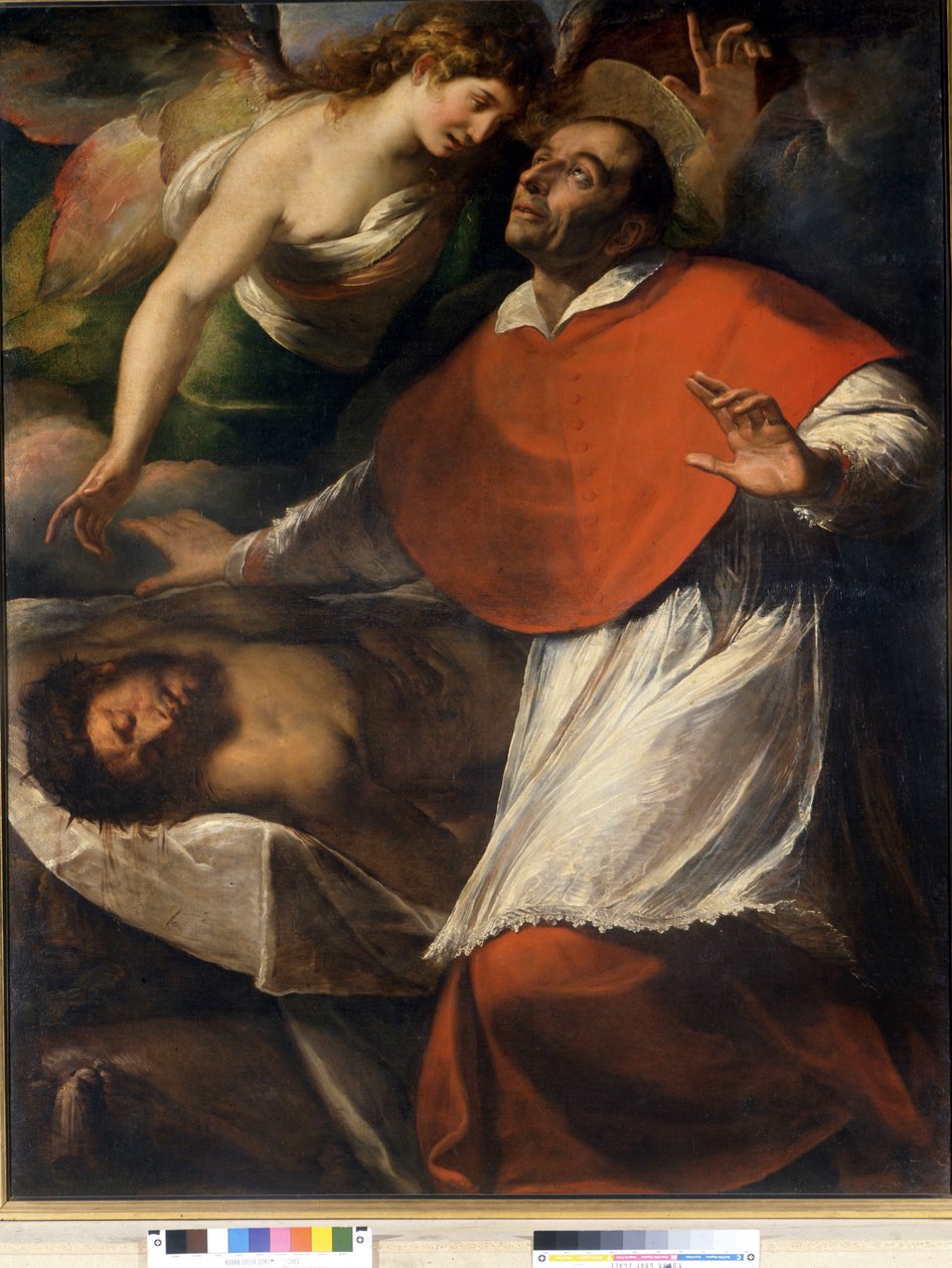 Svatý Karel Boromejský San Carlo Boromejský pozoruje mrtvého Krista. Obraz C. Procacciniho. Fotogalerie Brery. Milán od Camillo Procaccini
