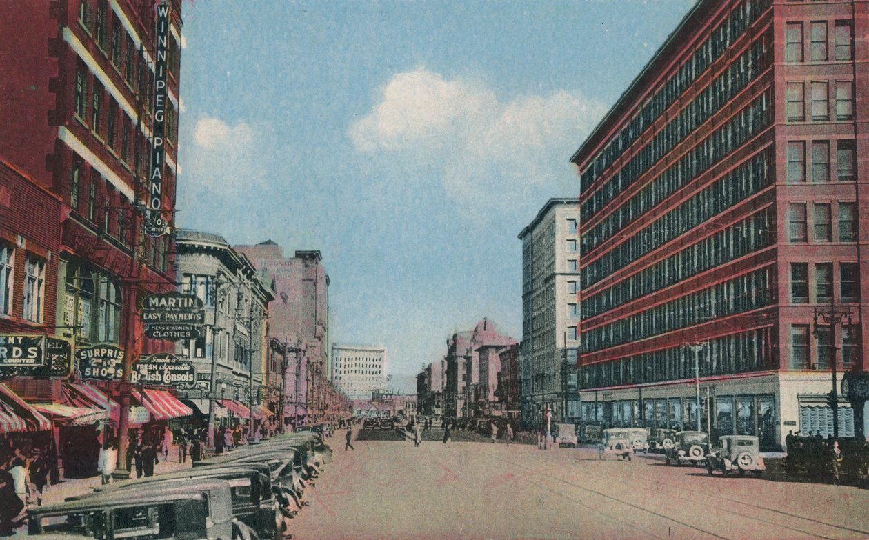 Portage Avenue při pohledu na východ, Winnipeg, Manitoba, Kanada (barevné foto) od Canadian Photographer