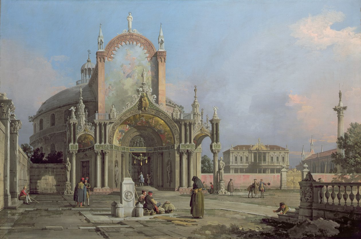 Capriccio kostela, kolem roku 1750 od Giovanni Antonio Canal