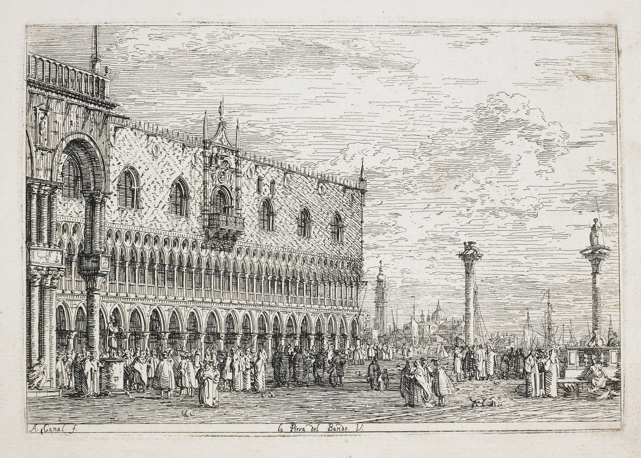 La Piera del Bando (kámen zvěstování, Benátky), 1740-1745 od Giovanni Antonio Canal