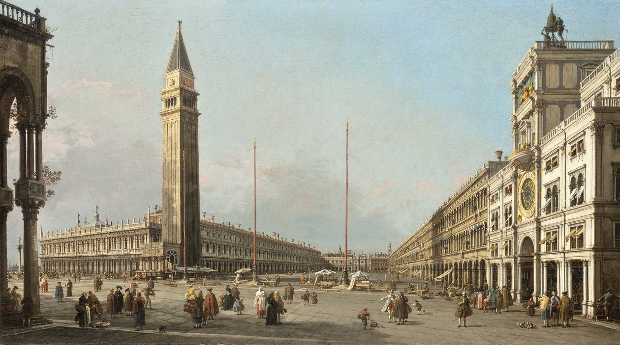 Piazza San Marco Pohled na jih a západ, 1763 od Giovanni Antonio Canal