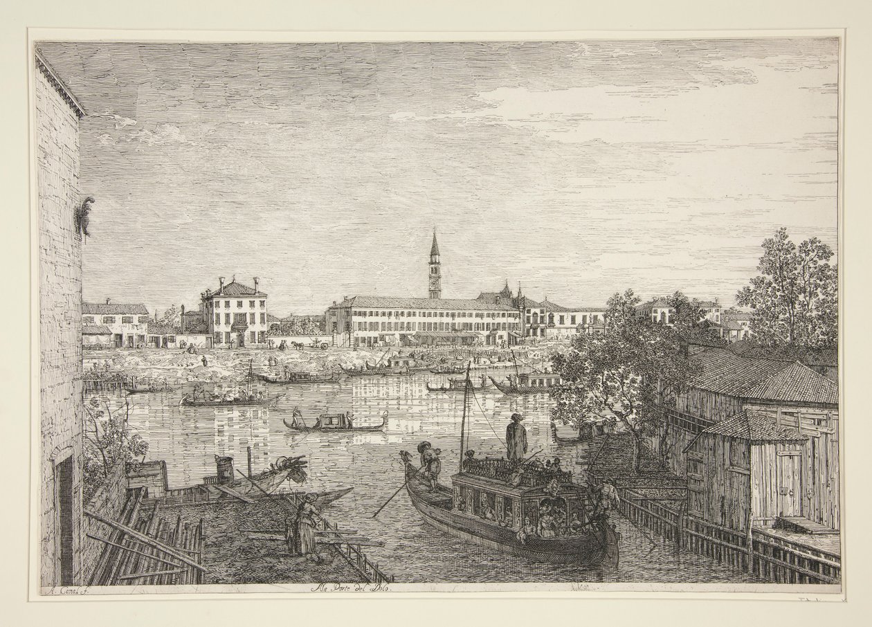Ale Porte del Dolo (U zdymadel Dolo), ze série Vedute (Views) od Canaletto (Giovanni Antonio Canal)