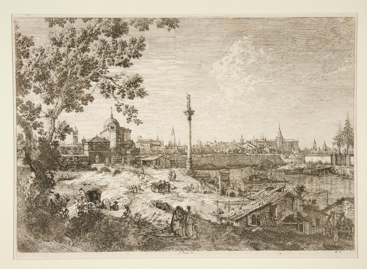 Imaginární pohled na Padovu, ze série Vedute (Views) od Canaletto (Giovanni Antonio Canal)