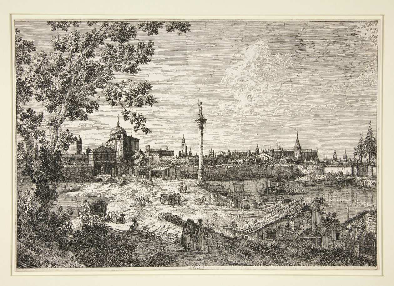 Imaginární pohled na Padovu, ze série Vedute (Views) od Canaletto (Giovanni Antonio Canal)