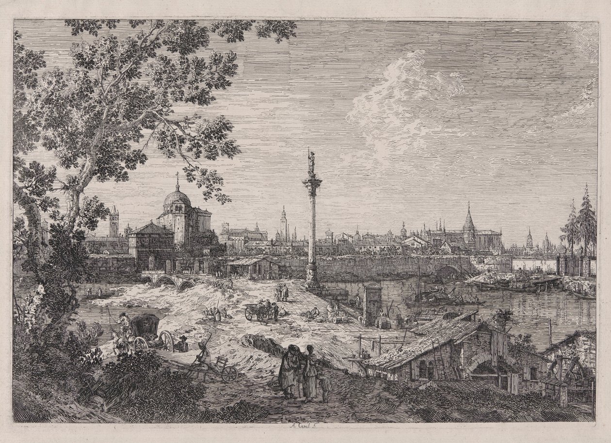 Imaginární pohled na Padovu, ze série Vedute (Views) od Canaletto (Giovanni Antonio Canal)