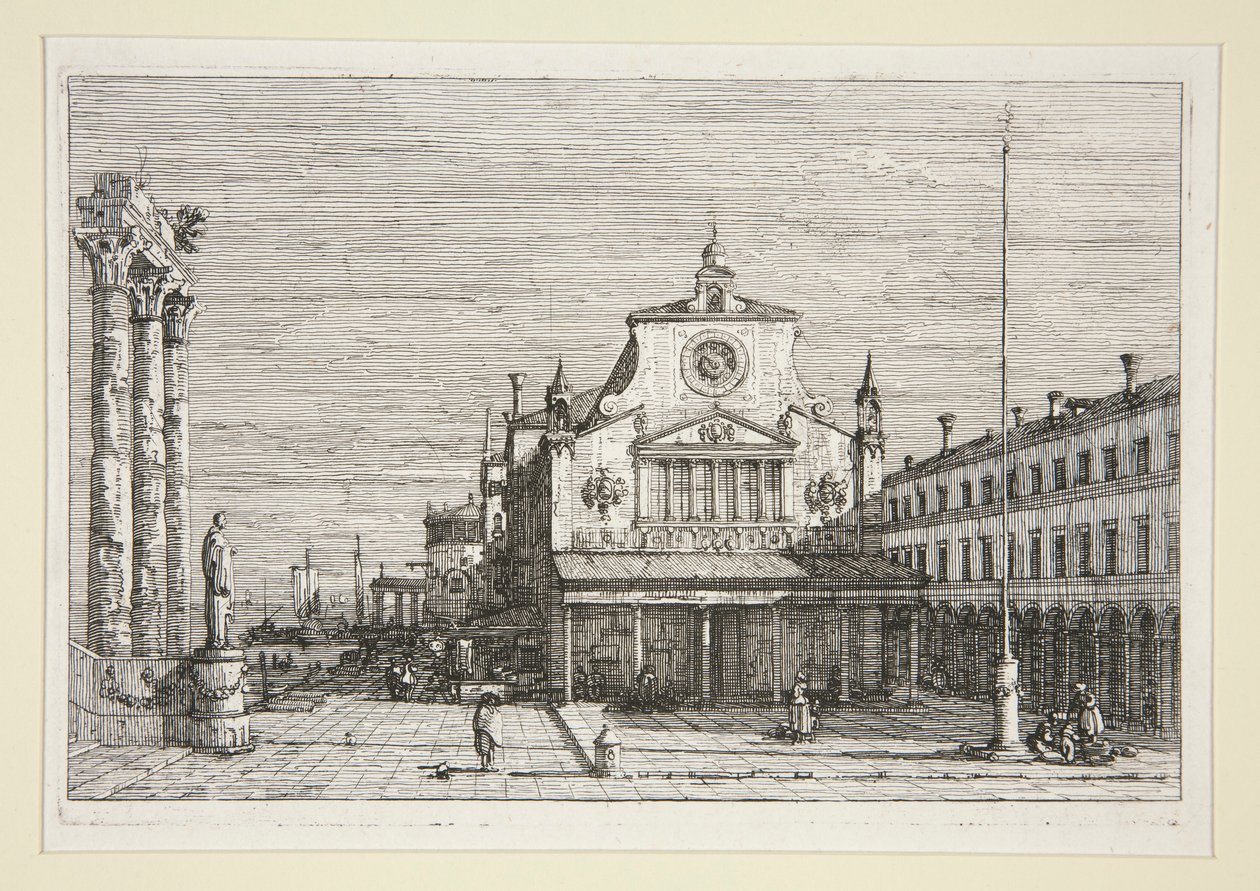 Imaginární pohled na S. Giacomo Di Rialto, ze série Vedute (Views) od Canaletto (Giovanni Antonio Canal)