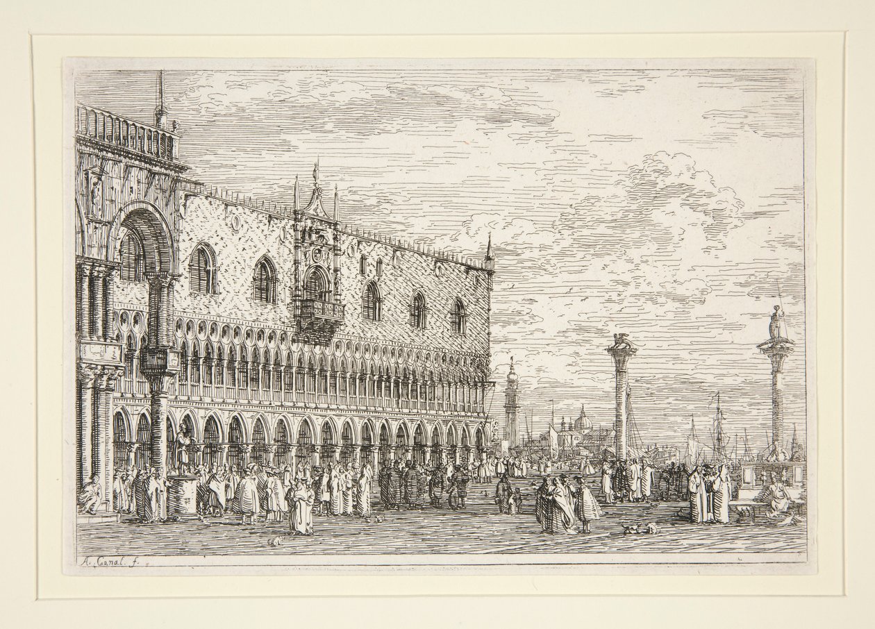 La Piera del Bando, V., ze série Vedute (Views) od Canaletto (Giovanni Antonio Canal)