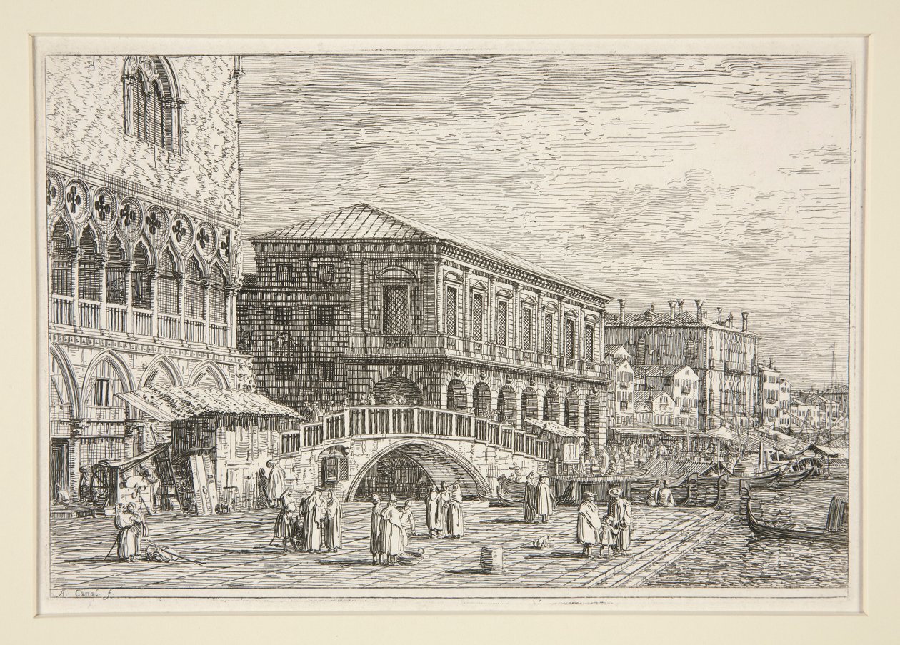 Le Preston, V., (Vězení, Benátky]), ze série Vedute (Views) od Canaletto (Giovanni Antonio Canal)