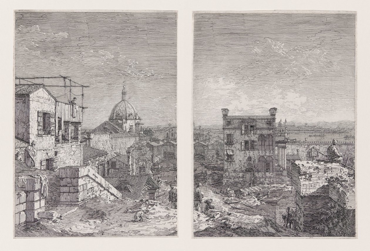 Dům s peristylem, ze série Vedute (Pohledy) od Canaletto (Giovanni Antonio Canal)