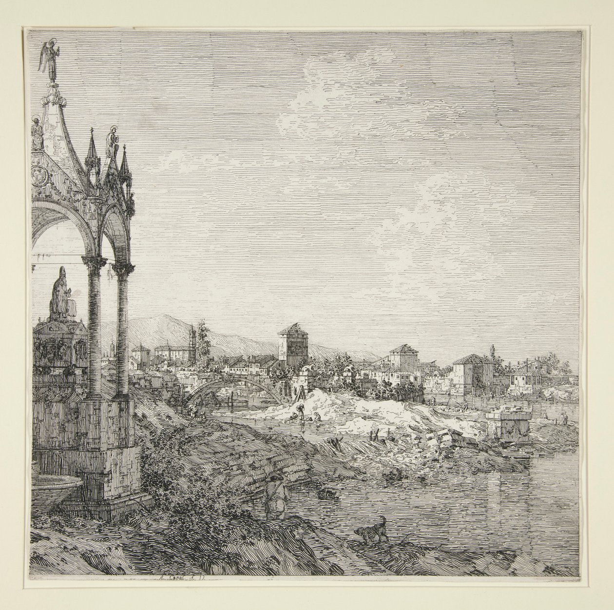 Pohled na město s biskupem od Canaletto (Giovanni Antonio Canal)