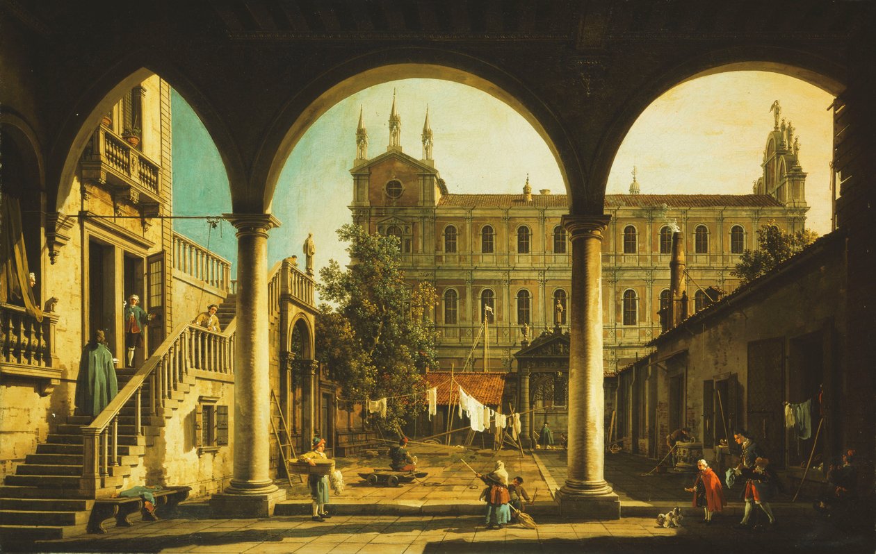 Capriccio ze Scuola di San Marco, Benátky, z Palazzo Grifalconi-Loredan, od Giovanni Antonio Canal