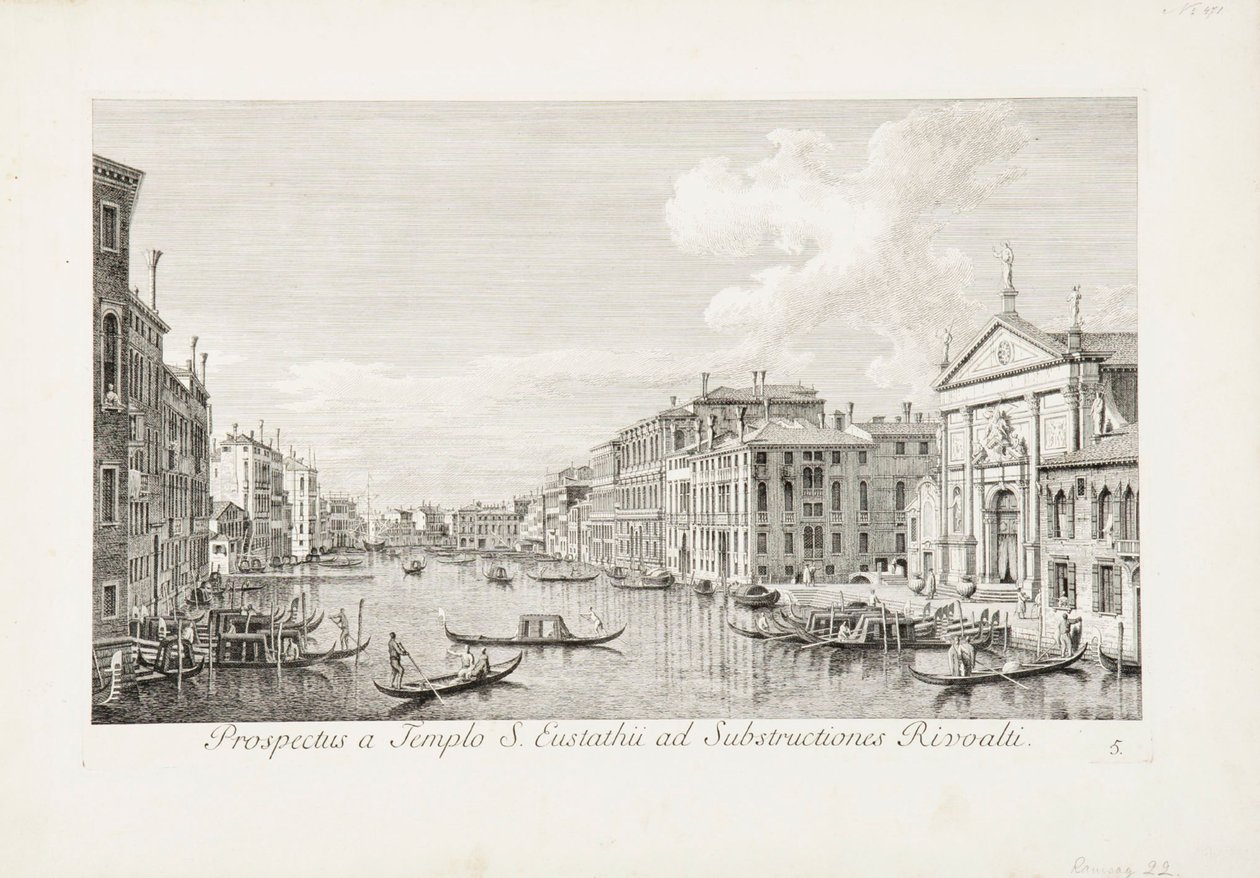 Pohled ze svatého Eustachia na Rialto od Canaletto