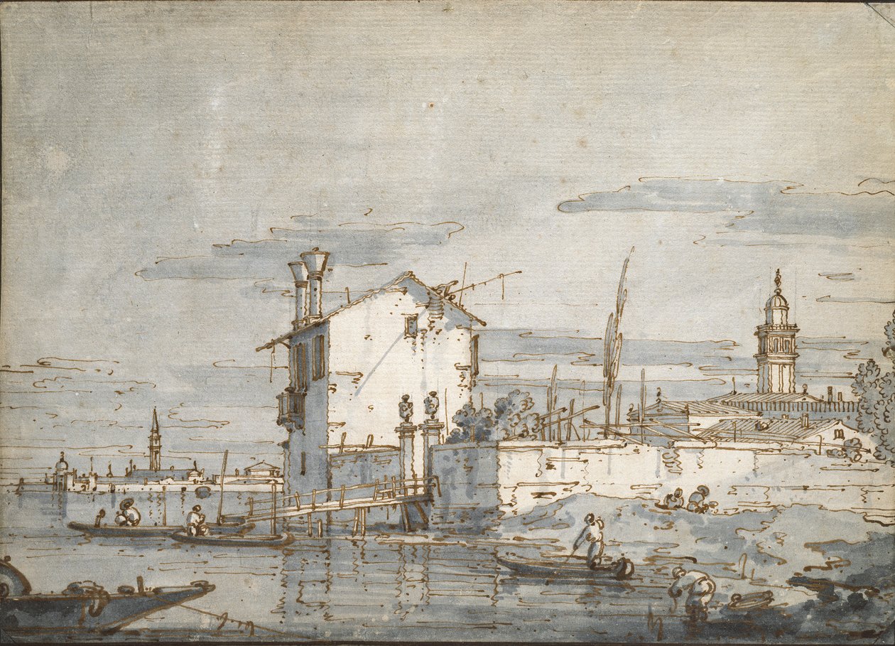 Ostrov v laguně, počátek 18. století od Canaletto