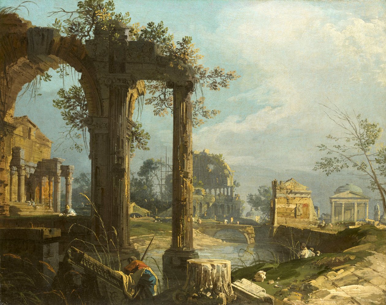 Canaletto - Capriccio Pohled na zříceniny 1742-44 od Canaletto