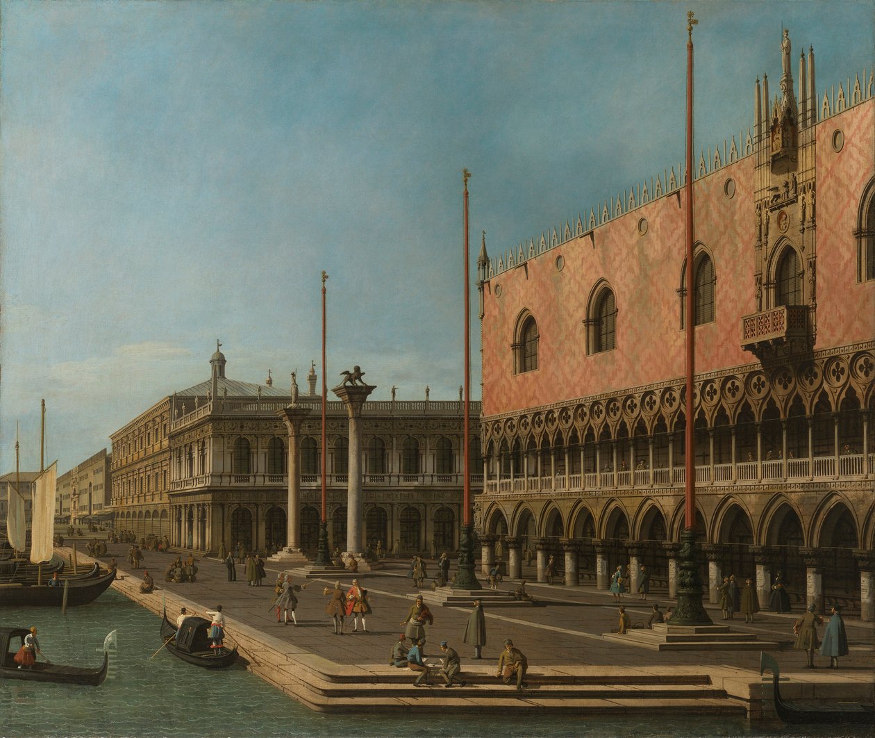 Canaletto - Capriccio Pohled na Molo a Dóžecí palác 1744 od Canaletto