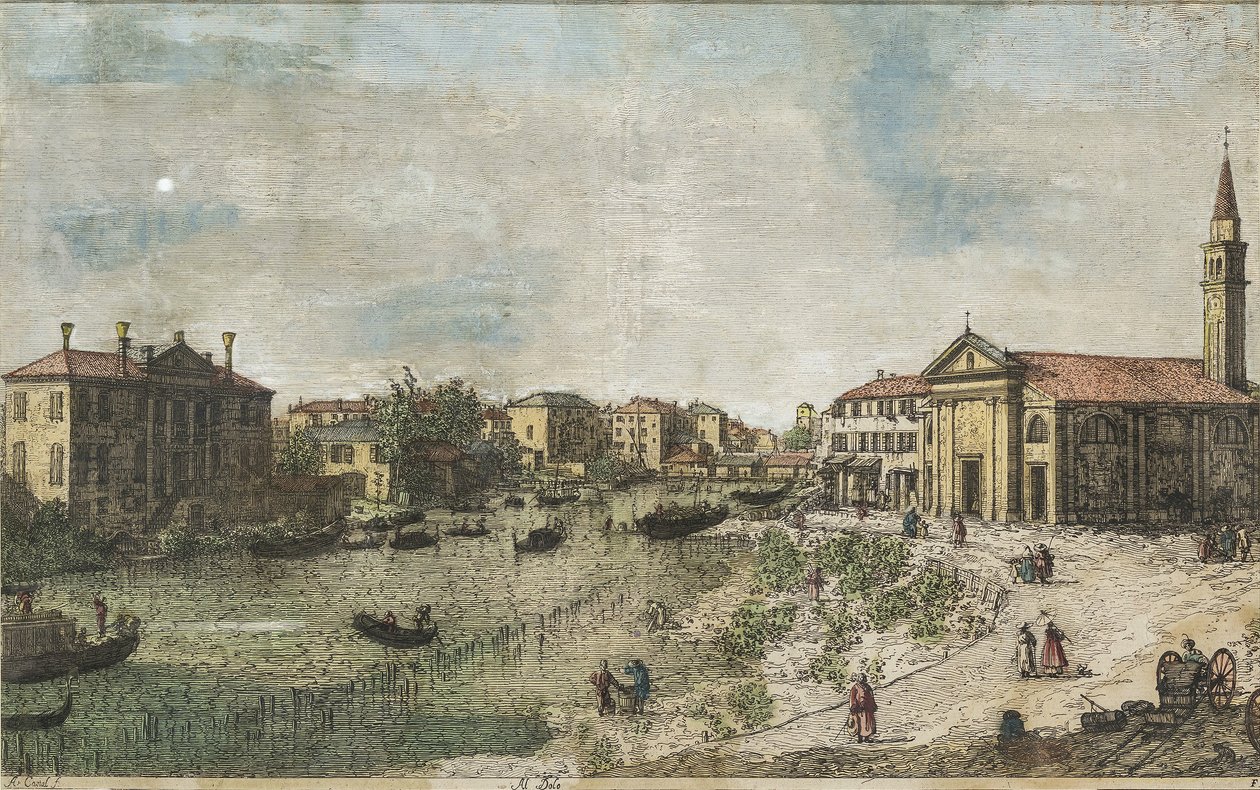 Canaletto Al Dolo kolorovaný od Canaletto