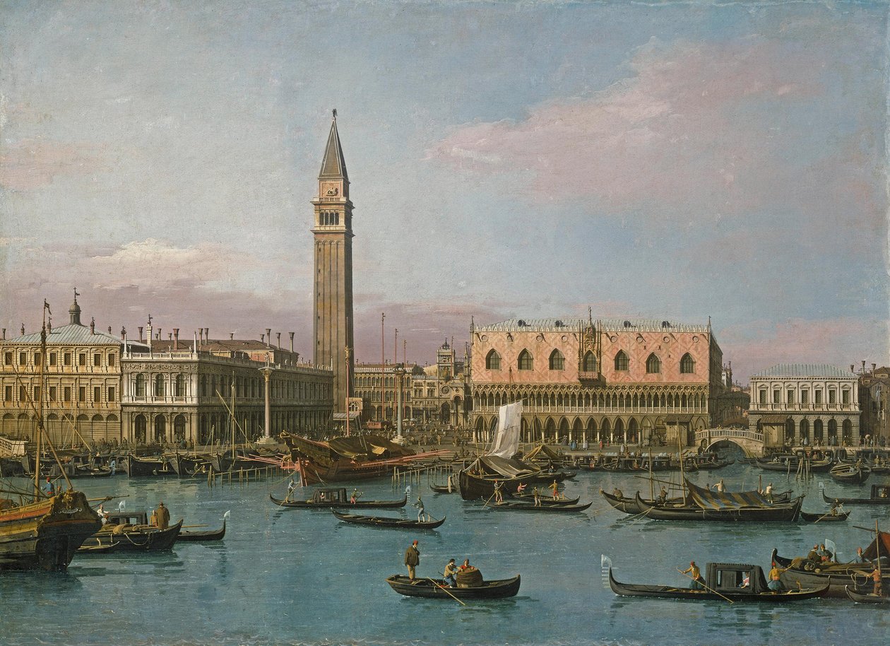 Piazzetta a povodí svatého Marka od Canaletto