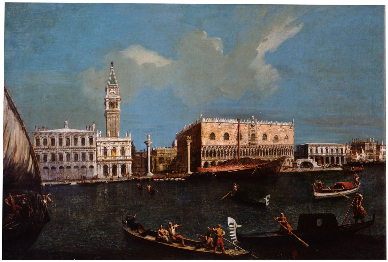 Canal Grande, Piazzetta a Dóžecí palác v Benátkách, 18. století. od Canaletto,