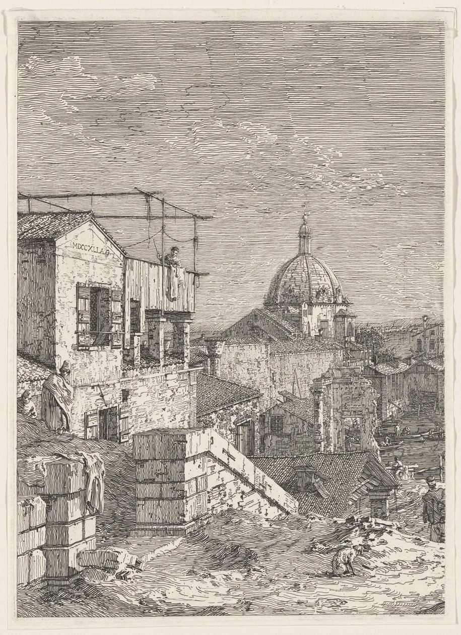 Imaginární pohled na Benátky (levá část) od Canaletto