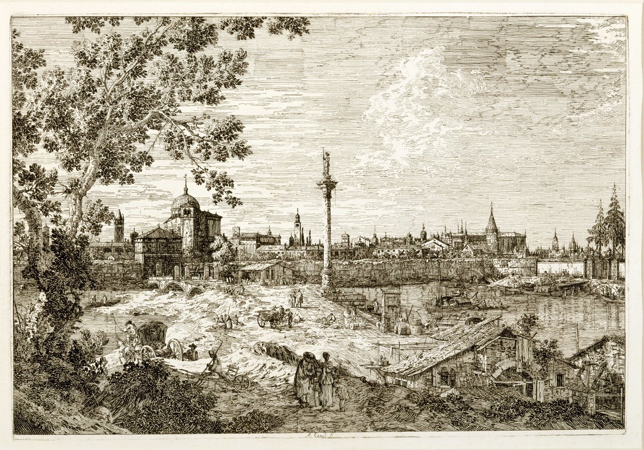 Imaginární pohled na Padovu od Canaletto