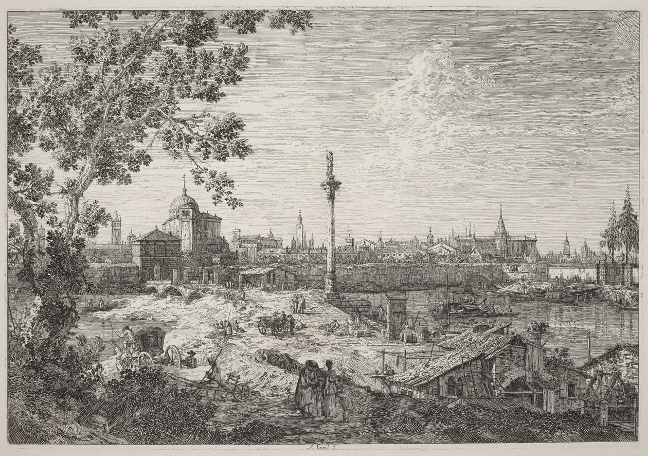 Imaginární pohled na Padovu od Canaletto
