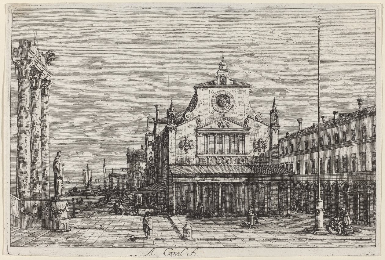 Imaginární pohled na S. Giacomo di Rialto, c. 17351746. od Canaletto