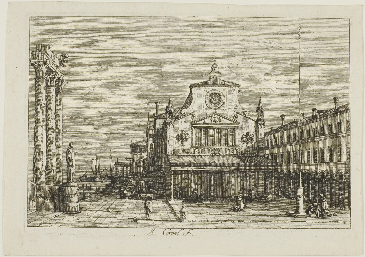 Imaginární pohled na S. Giacomo di Rialto, z Vedute od Canaletto