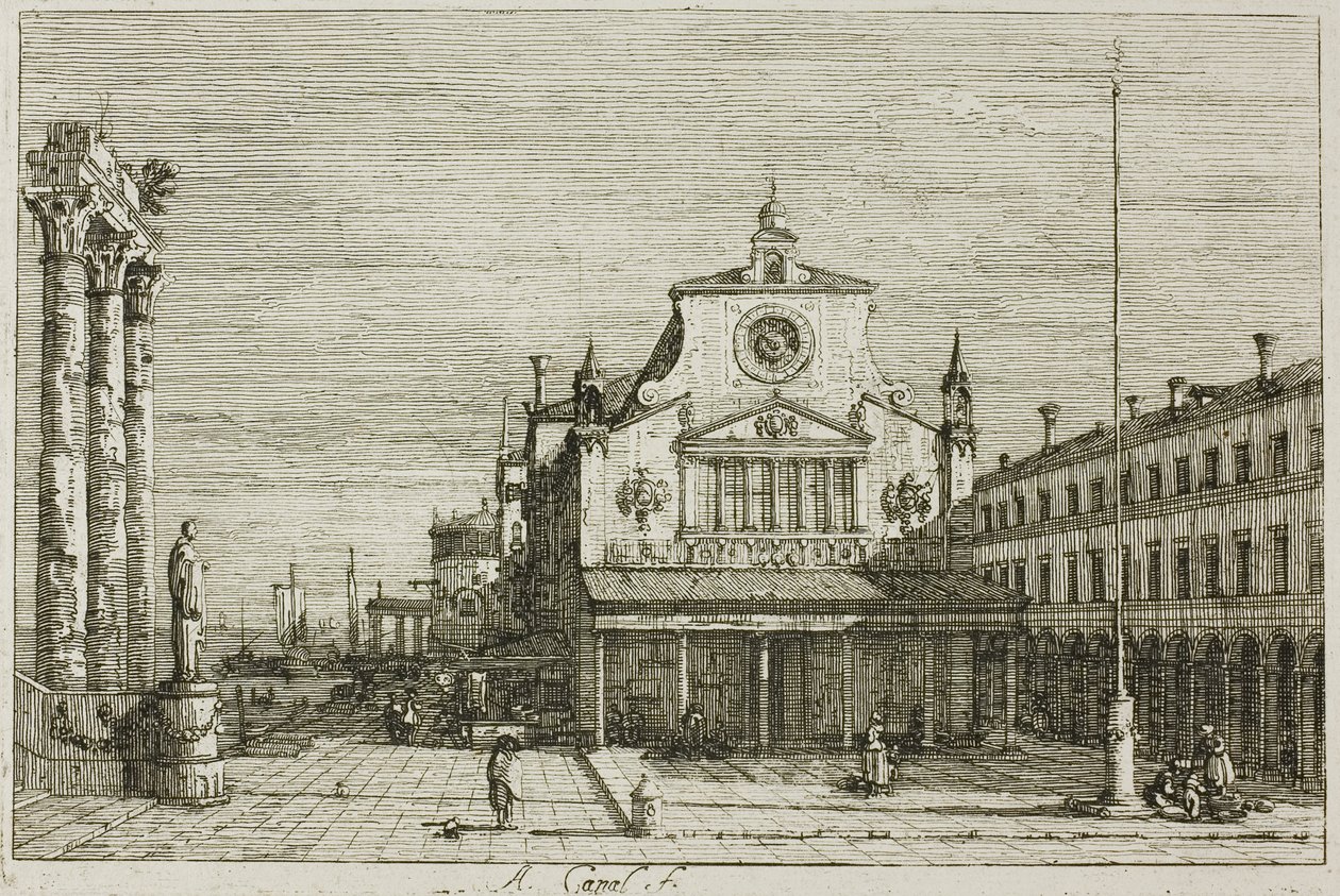 Imaginární pohled na S. Giacomo di Rialto, z Vedute od Canaletto