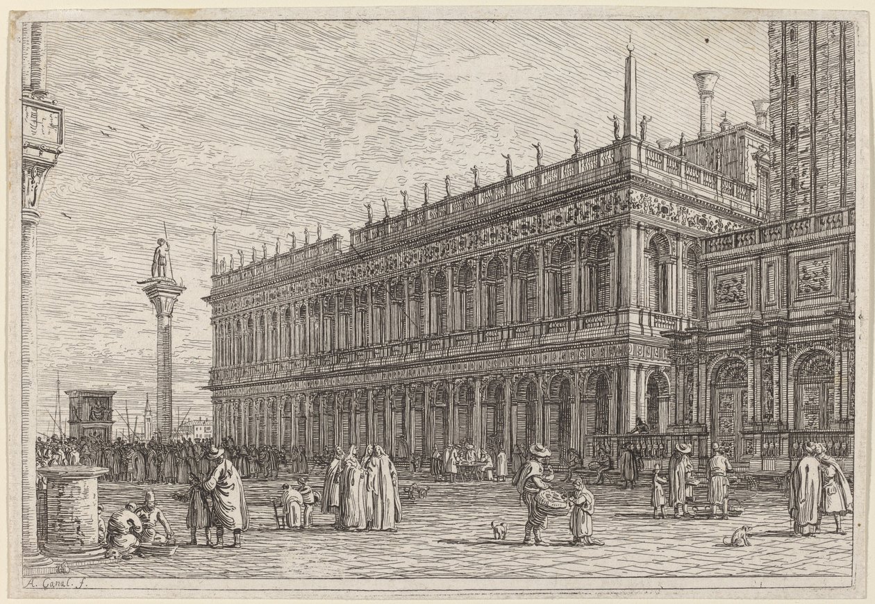Knihkupectví. V., v roce 1742 nebo dříve. od Canaletto