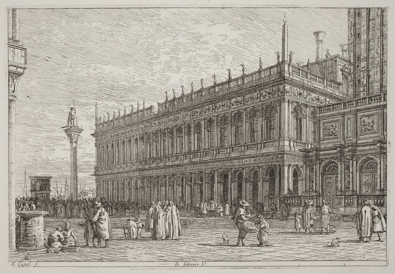 Knihovna. V. [vlevo nahoře] od Canaletto