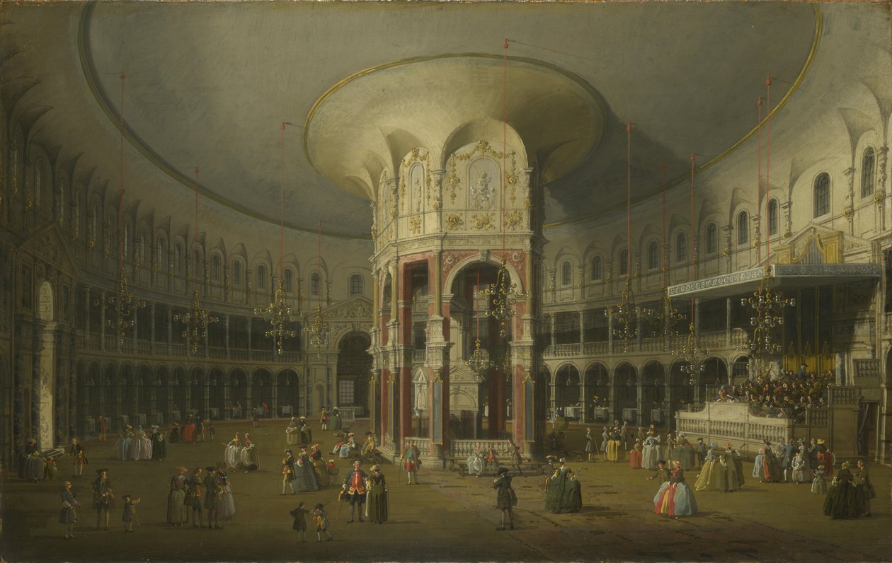 Londýn: Interiér rotundy v Ranelagh, 1754 od Giovanni Antonio Canal