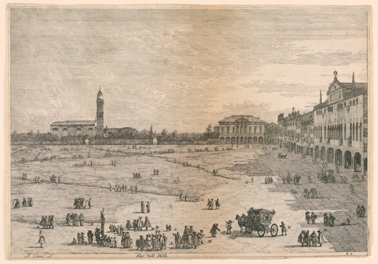 Prà della Valle (Prato della Valle, Padova), z Ostatní pohledy převzaté z jiných míst od Canaletto