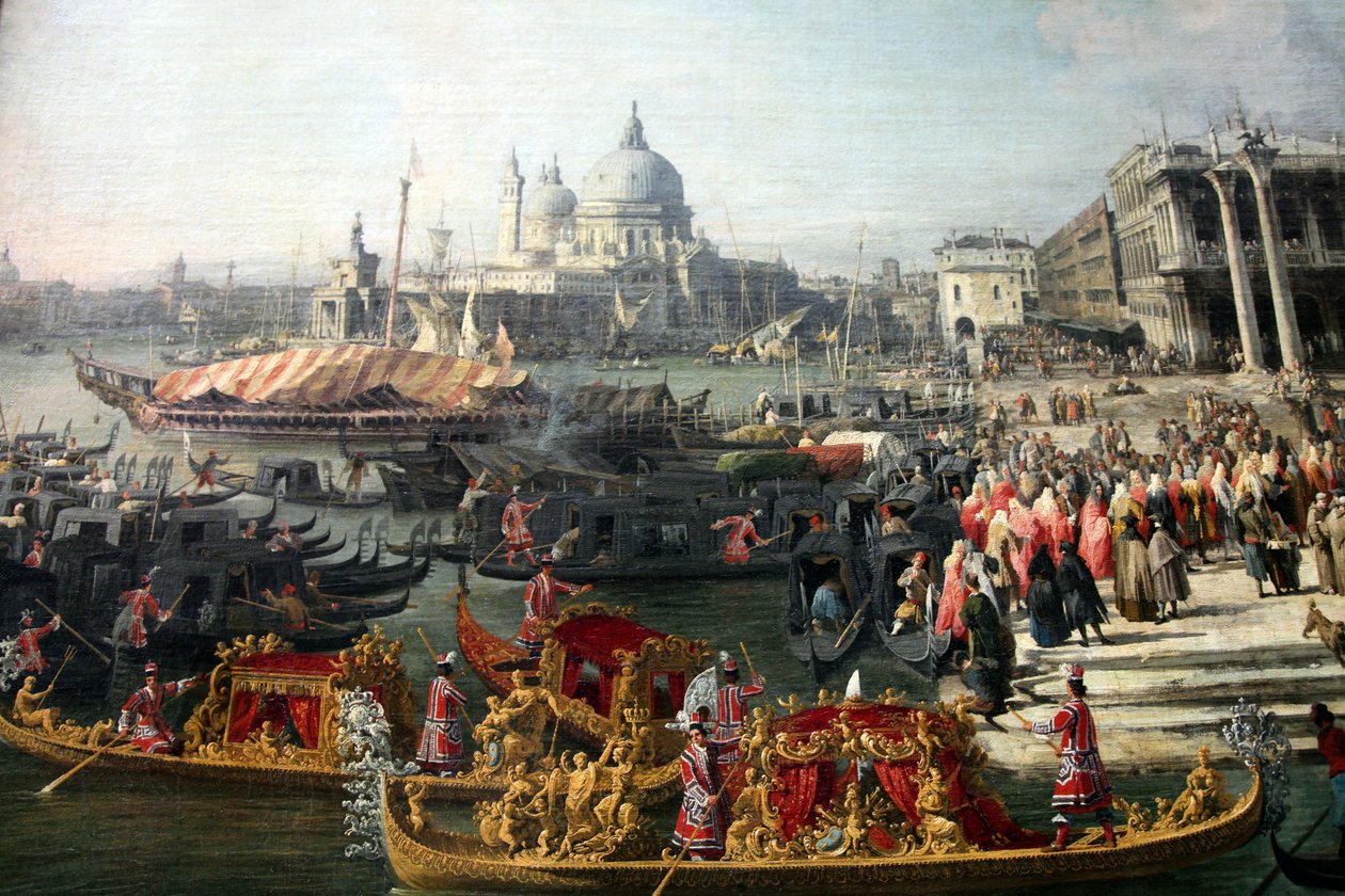 „Přijetí francouzského velvyslance v Benátkách“, 1726-1727 od Canaletto