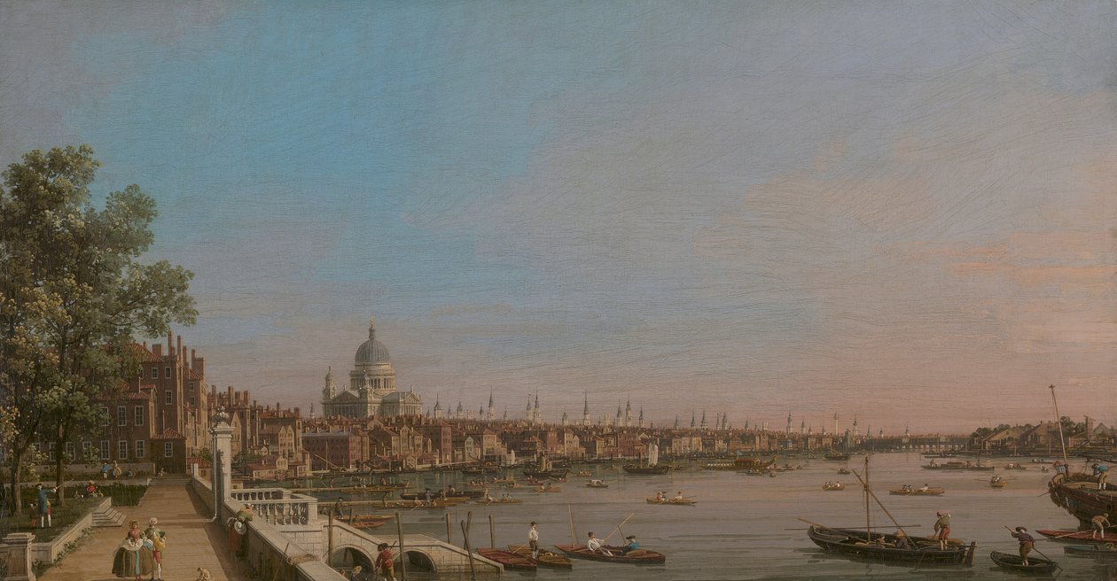 Město z blízkosti terasy Somerset House od Canaletto