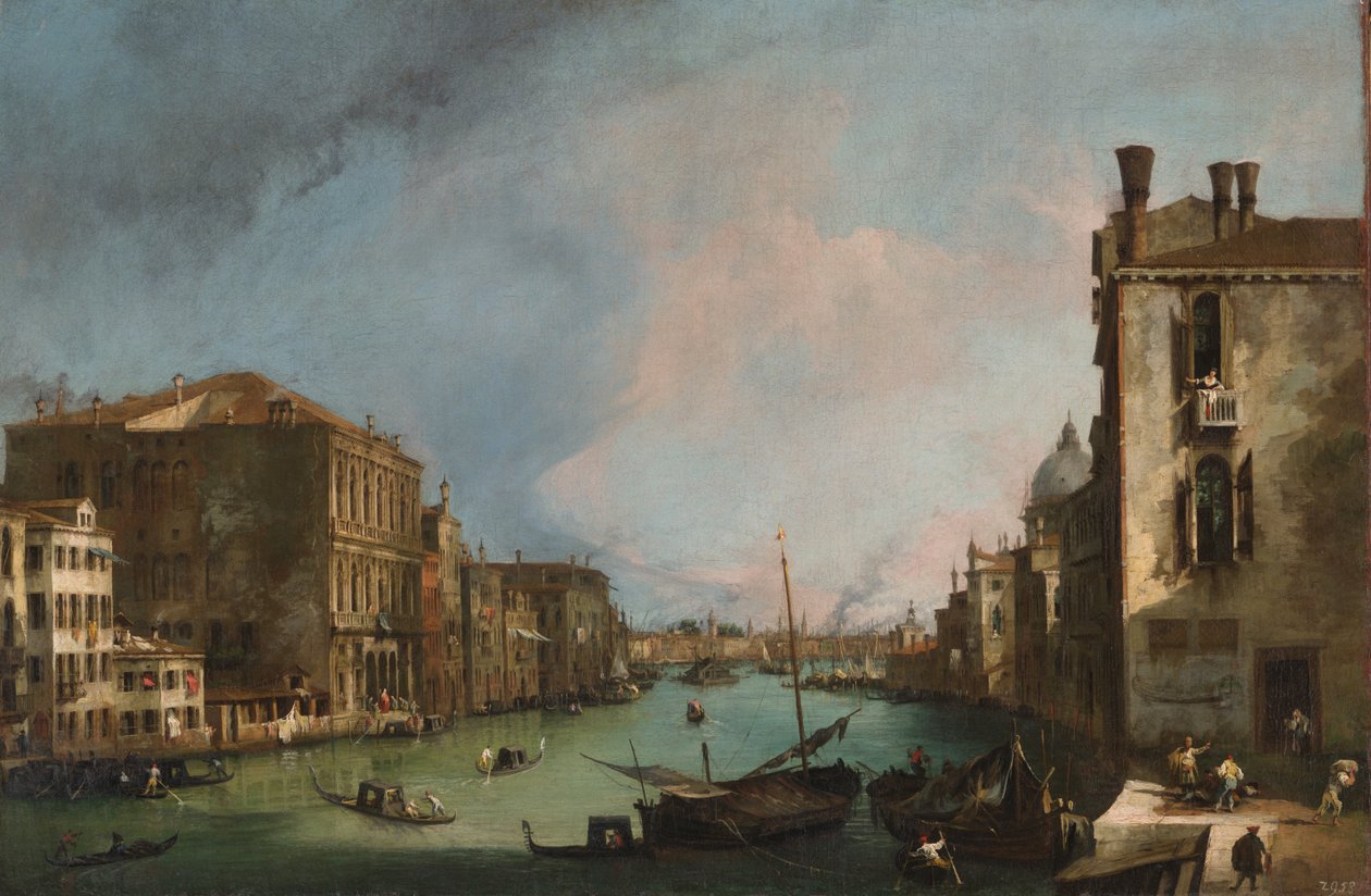 Canal Grande v Benátkách s mostem Rialto od Canaletto