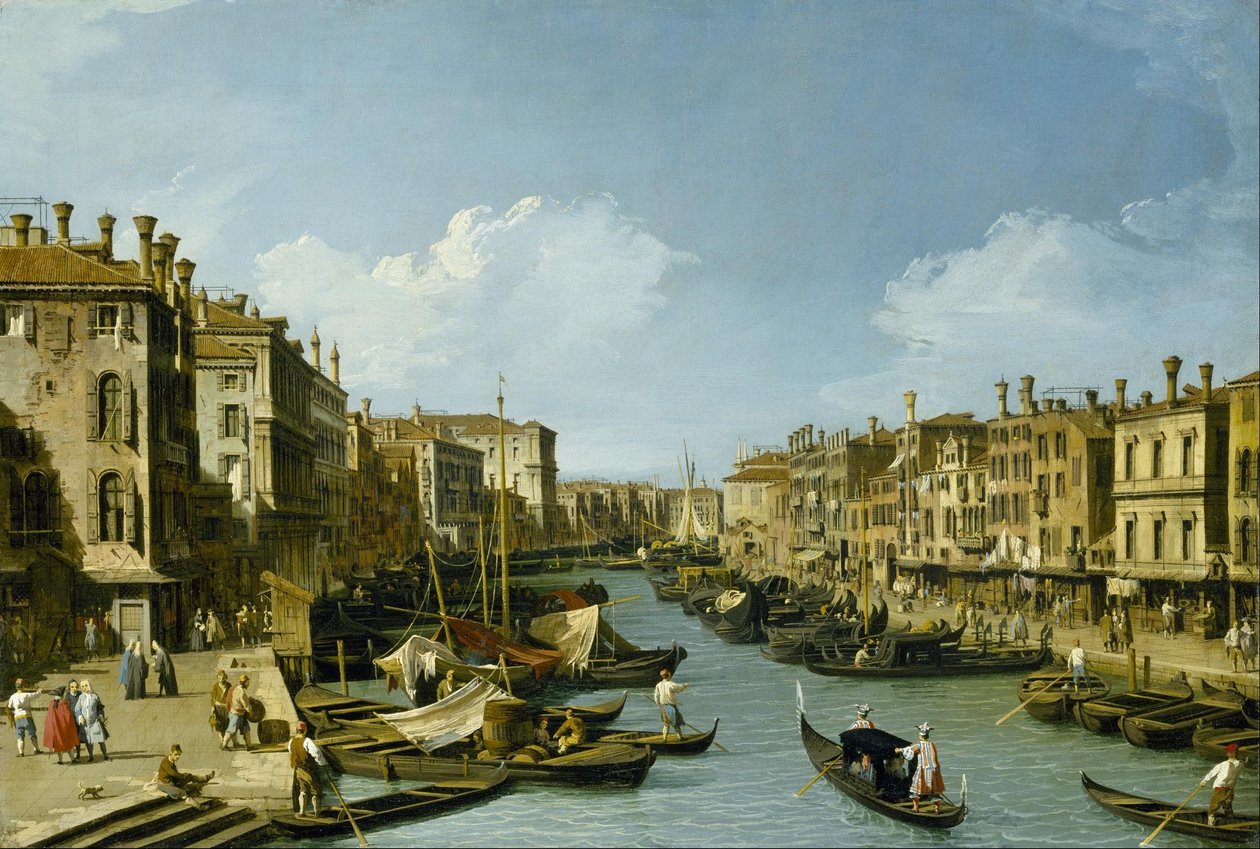 Velký kanál u mostu Rialto, Benátky od Canaletto