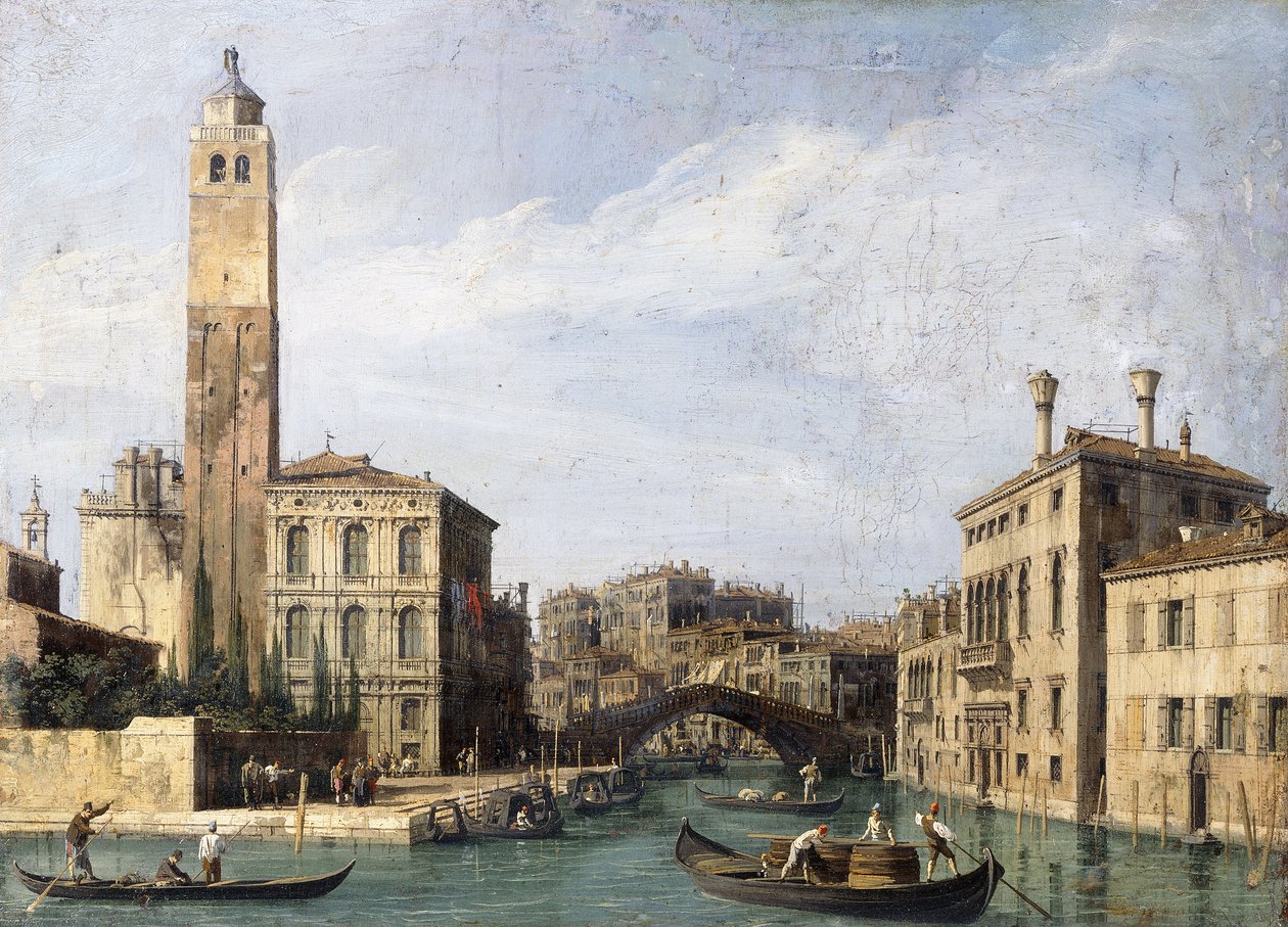 Canal Grande se San Geremia, Palazzo Labia a vchod do Cannaregio, cca 1726-1730 od Giovanni Antonio Canal