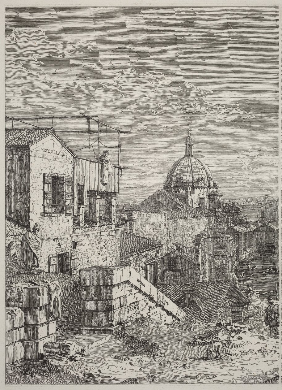 Dům s nápisem [vlevo] od Canaletto