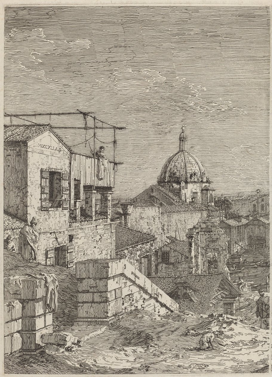 Dům s nápisem [vlevo], 1741. od Canaletto