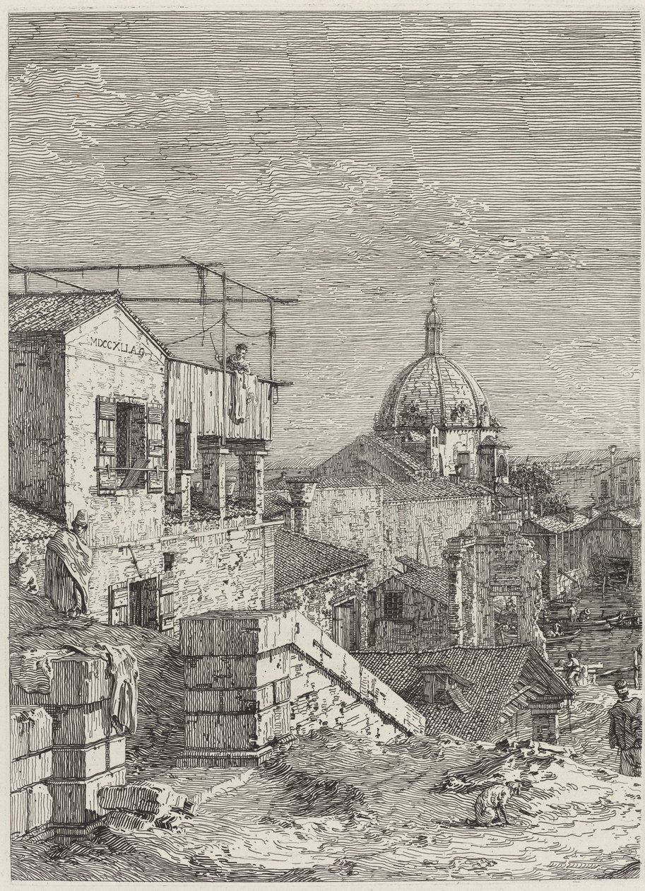 Dům s nápisem [vlevo], 1741. od Canaletto