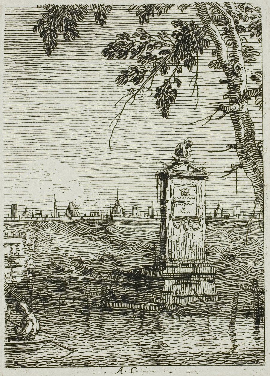 Malý pomník, z Vedute od Canaletto
