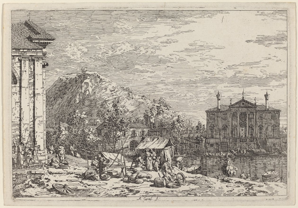 Trh v Dolo, c. 17351746. od Canaletto