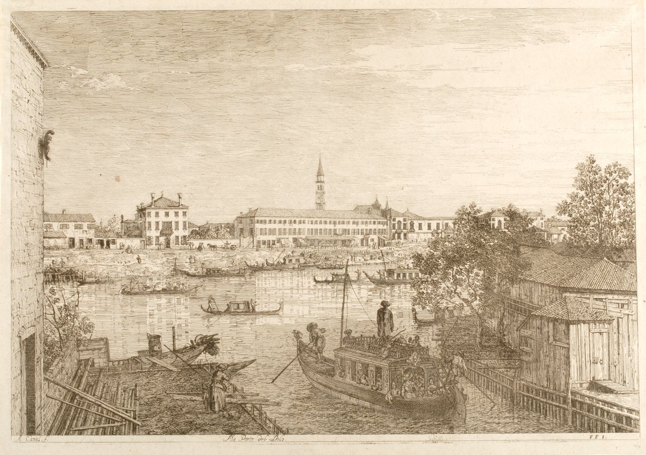 Přístav Dolo, ze série „Pohledy“ od Canaletto