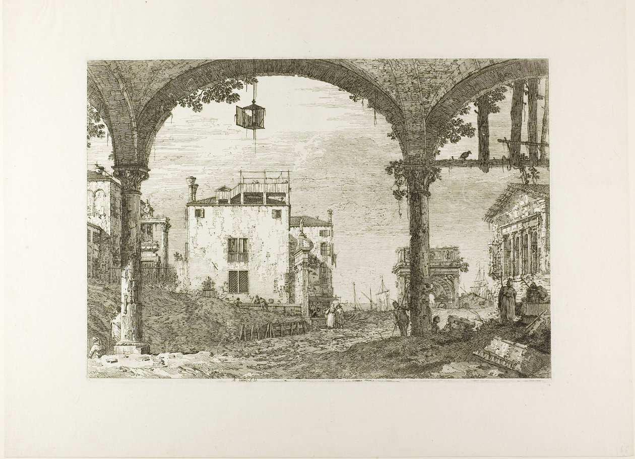 Portico s lucernou, od Vedute od Canaletto