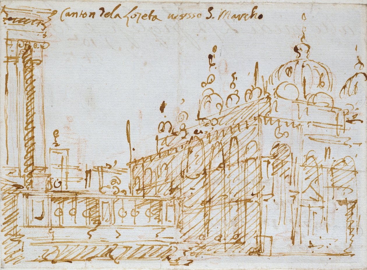 Benátky: Svatý Mark a Loggetta, polovina 18. století od Canaletto