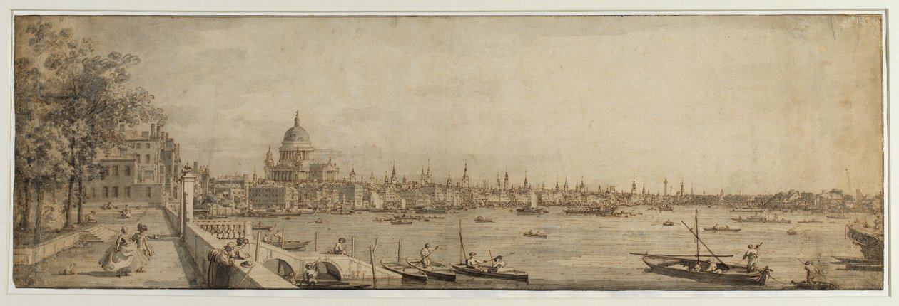 Pohled z Somerset Gardens směrem k London Bridge, c.1746-55 od Canaletto