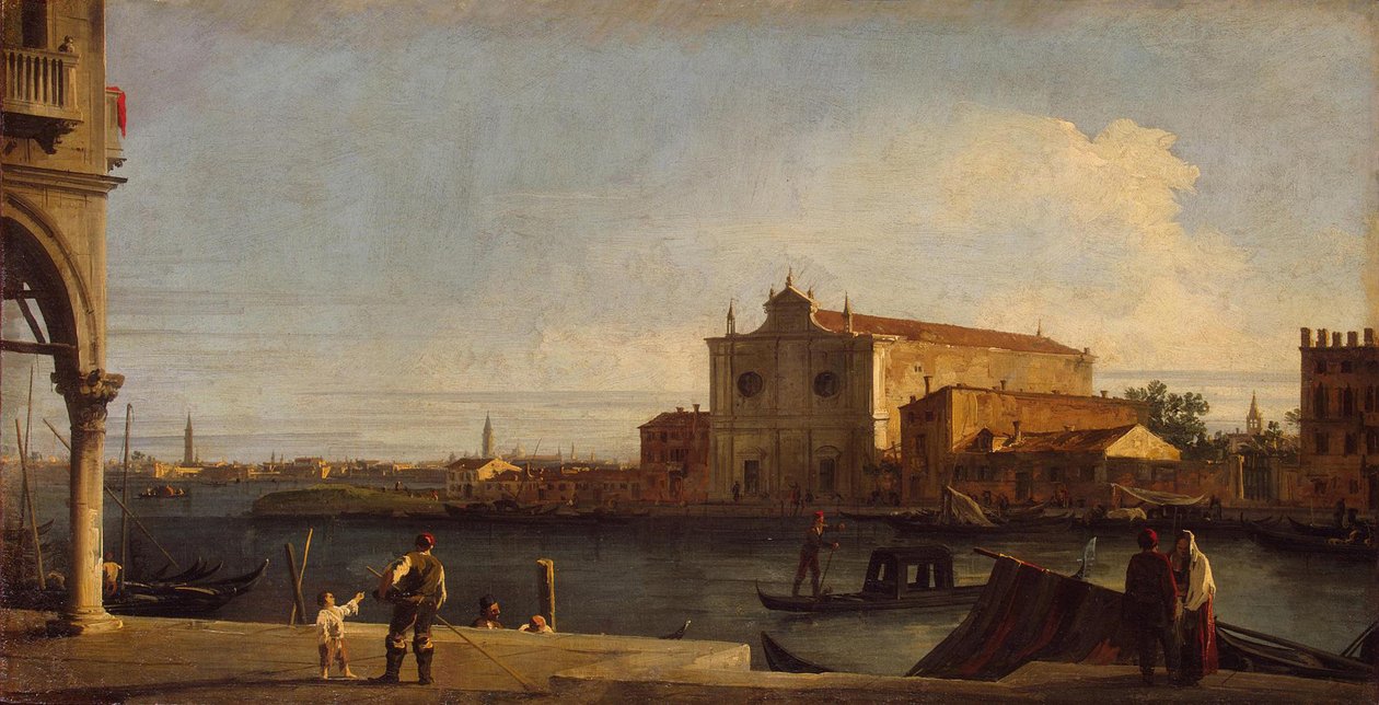Pohled na kostel San Giovanni dei Battuti na ostrově Murano, mezi 1725 a 1728. od Giovanni Antonio Canal