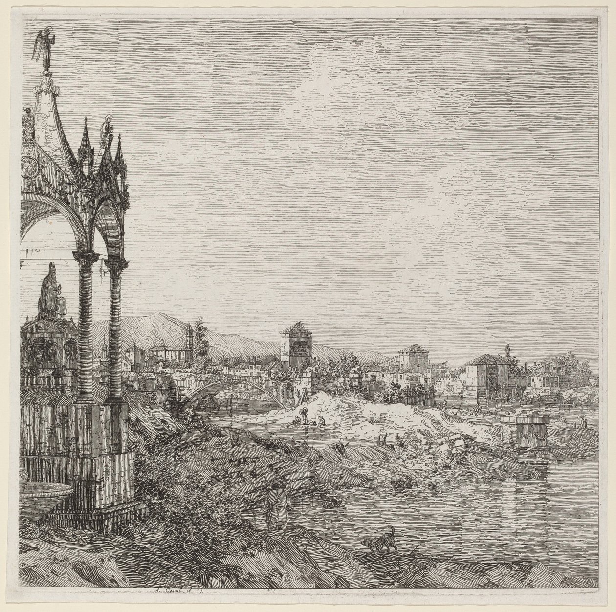 Pohled na město s biskupskou hrobkou, c. 1740. od Canaletto